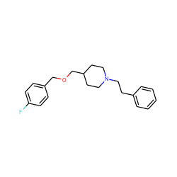 Fc1ccc(COCC2CCN(CCc3ccccc3)CC2)cc1 ZINC000000014956