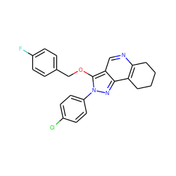 Fc1ccc(COc2c3cnc4c(c3nn2-c2ccc(Cl)cc2)CCCC4)cc1 ZINC000066076658