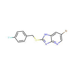 Fc1ccc(CSc2nc3ncc(Br)cc3[nH]2)cc1 ZINC000013114085