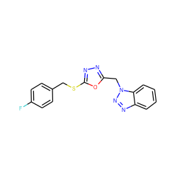 Fc1ccc(CSc2nnc(Cn3nnc4ccccc43)o2)cc1 ZINC000096271742