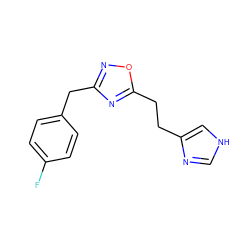 Fc1ccc(Cc2noc(CCc3c[nH]cn3)n2)cc1 ZINC000027987662