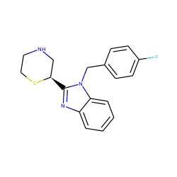 Fc1ccc(Cn2c([C@@H]3CNCCS3)nc3ccccc32)cc1 ZINC000073223425