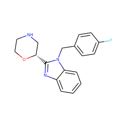 Fc1ccc(Cn2c([C@H]3CNCCO3)nc3ccccc32)cc1 ZINC000073225034