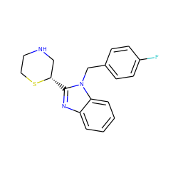 Fc1ccc(Cn2c([C@H]3CNCCS3)nc3ccccc32)cc1 ZINC000073223427