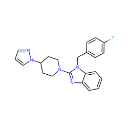 Fc1ccc(Cn2c(N3CCC(n4cccn4)CC3)nc3ccccc32)cc1 ZINC000043066274