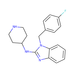 Fc1ccc(Cn2c(NC3CCNCC3)nc3ccccc32)cc1 ZINC000000002303