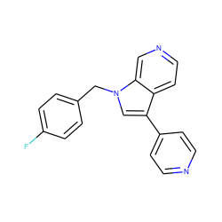 Fc1ccc(Cn2cc(-c3ccncc3)c3ccncc32)cc1 ZINC001772599973