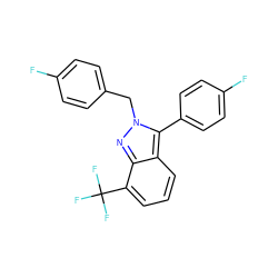 Fc1ccc(Cn2nc3c(C(F)(F)F)cccc3c2-c2ccc(F)cc2)cc1 ZINC000040393418