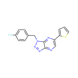 Fc1ccc(Cn2nnc3ncc(-c4cccs4)nc32)cc1 ZINC000006744631