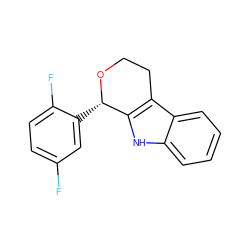 Fc1ccc(F)c([C@@H]2OCCc3c2[nH]c2ccccc32)c1 ZINC000209390103