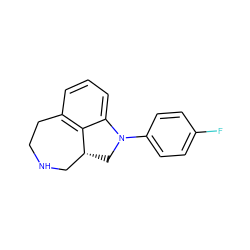 Fc1ccc(N2C[C@@H]3CNCCc4cccc2c43)cc1 ZINC000028089305