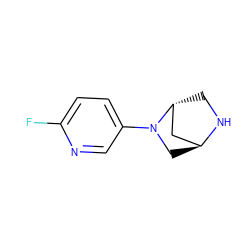 Fc1ccc(N2C[C@H]3C[C@H]2CN3)cn1 ZINC000253666525