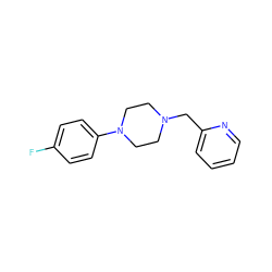 Fc1ccc(N2CCN(Cc3ccccn3)CC2)cc1 ZINC000054275892