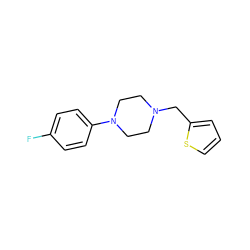 Fc1ccc(N2CCN(Cc3cccs3)CC2)cc1 ZINC000055543154