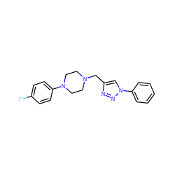 Fc1ccc(N2CCN(Cc3cn(-c4ccccc4)nn3)CC2)cc1 ZINC000045365831