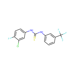 Fc1ccc(NC(=S)Nc2cccc(C(F)(F)F)c2)cc1Cl ZINC000002570916