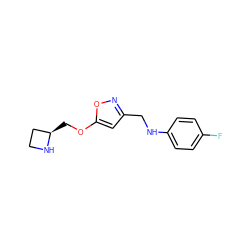 Fc1ccc(NCc2cc(OC[C@@H]3CCN3)on2)cc1 ZINC000095552129