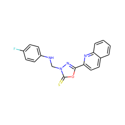 Fc1ccc(NCn2nc(-c3ccc4ccccc4n3)oc2=S)cc1 ZINC000095593721