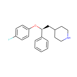Fc1ccc(O[C@@H](CC2CCNCC2)c2ccccc2)cc1 ZINC000013530989
