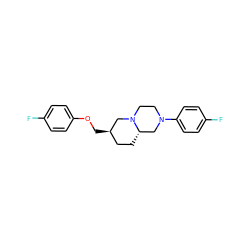 Fc1ccc(OC[C@@H]2CC[C@H]3CN(c4ccc(F)cc4)CCN3C2)cc1 ZINC000053275877