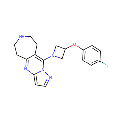 Fc1ccc(OC2CN(c3c4c(nc5ccnn35)CCNCC4)C2)cc1 ZINC000066112016