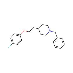 Fc1ccc(OCCC2CCN(Cc3ccccc3)CC2)cc1 ZINC000000014957