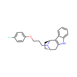 Fc1ccc(OCCCN2[C@H]3CC[C@H]2c2c([nH]c4ccccc24)C3)cc1 ZINC000100753604