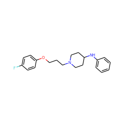 Fc1ccc(OCCCN2CCC(Nc3ccccc3)CC2)cc1 ZINC000013832615