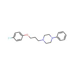 Fc1ccc(OCCCN2CCN(c3ccccc3)CC2)cc1 ZINC000033886091