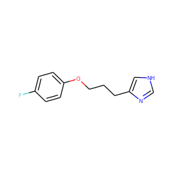 Fc1ccc(OCCCc2c[nH]cn2)cc1 ZINC000013758847