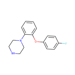 Fc1ccc(Oc2ccccc2N2CCNCC2)cc1 ZINC000045283813