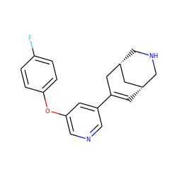 Fc1ccc(Oc2cncc(C3=C[C@H]4CNC[C@@H](C3)C4)c2)cc1 ZINC000095572869