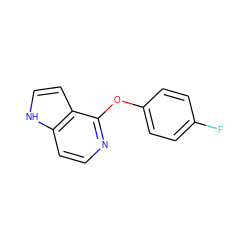 Fc1ccc(Oc2nccc3[nH]ccc23)cc1 ZINC000169325535