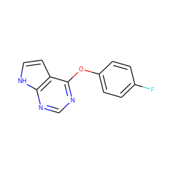 Fc1ccc(Oc2ncnc3[nH]ccc23)cc1 ZINC000169331055