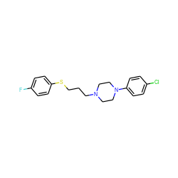 Fc1ccc(SCCCN2CCN(c3ccc(Cl)cc3)CC2)cc1 ZINC000073239724