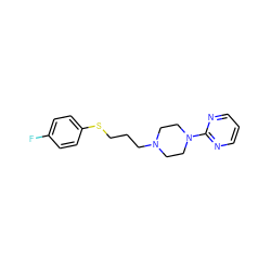 Fc1ccc(SCCCN2CCN(c3ncccn3)CC2)cc1 ZINC000082158462