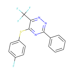 Fc1ccc(Sc2nc(-c3ccccc3)nnc2C(F)(F)F)cc1 ZINC000001390219