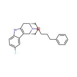 Fc1ccc2[nH]c3c(c2c1)[C@H]1CCC[C@@H](C3)N1CCCCc1ccccc1 ZINC000013827330