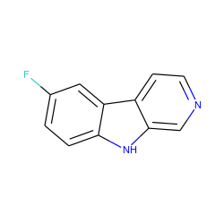 Fc1ccc2[nH]c3cnccc3c2c1 ZINC000013535815