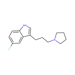 Fc1ccc2[nH]cc(CCCN3CCCC3)c2c1 ZINC000059199603