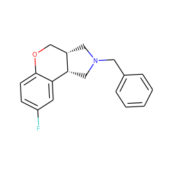 Fc1ccc2c(c1)[C@H]1CN(Cc3ccccc3)C[C@H]1CO2 ZINC000026169195