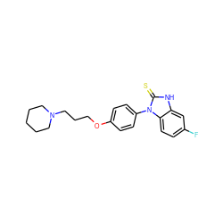 Fc1ccc2c(c1)[nH]c(=S)n2-c1ccc(OCCCN2CCCCC2)cc1 ZINC000040954305