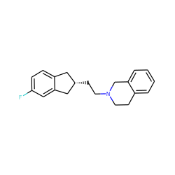 Fc1ccc2c(c1)C[C@@H](CCN1CCc3ccccc3C1)C2 ZINC000653882882