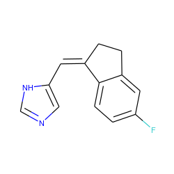 Fc1ccc2c(c1)CC/C2=C/c1cnc[nH]1 ZINC000100377618