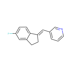 Fc1ccc2c(c1)CC/C2=C\c1cccnc1 ZINC000013610768