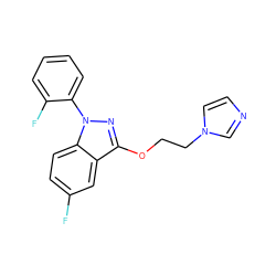 Fc1ccc2c(c1)c(OCCn1ccnc1)nn2-c1ccccc1F ZINC000653848781