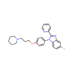 Fc1ccc2c(c1)nc(-c1ccccn1)n2-c1ccc(OCCCN2CCCCC2)cc1 ZINC000040972403