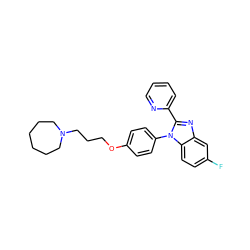 Fc1ccc2c(c1)nc(-c1ccccn1)n2-c1ccc(OCCCN2CCCCCC2)cc1 ZINC000040974280