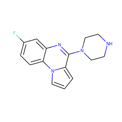 Fc1ccc2c(c1)nc(N1CCNCC1)c1cccn12 ZINC000013766152