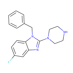 Fc1ccc2c(c1)nc(N1CCNCC1)n2Cc1ccccc1 ZINC000000019353